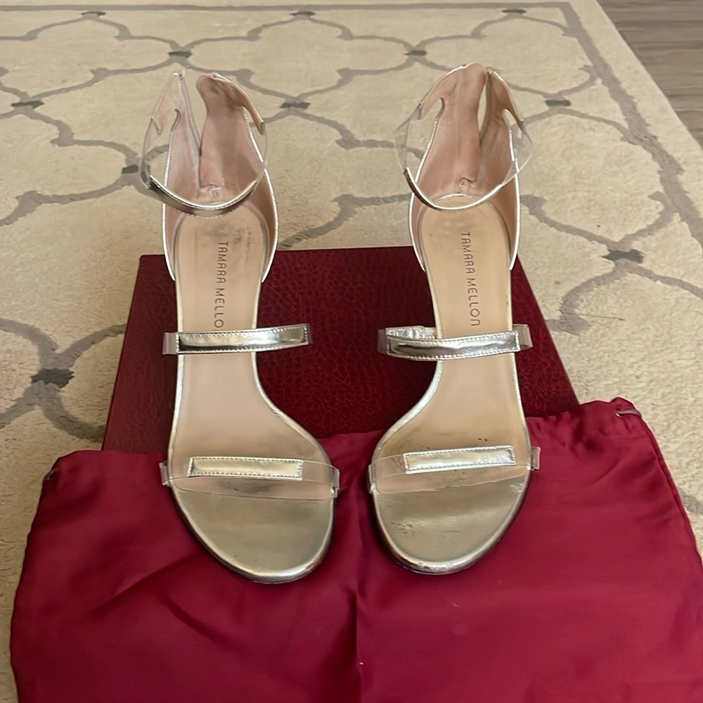 Tamara Mellon platino metallic size 40 Frontline 75 Nappa heals